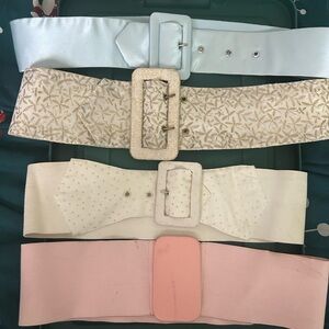 Elegant Women's Belt Set - Blue, Gold, White, Pink